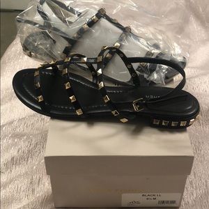 Marc Fisher black studded sandals